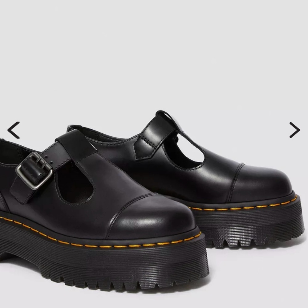 Dr. Martens Bethan Women’s Platform Mary Jane – Black Smooth Leather